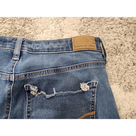 American Eagle Size 10 Med Wash Distressed Super Hi-Rise Jegging Dream Jeans - Picture 11 of 12